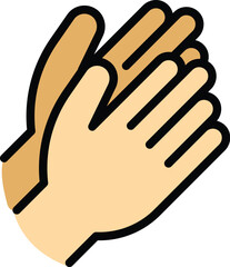 Community handclap icon outline vector. Hand clap encourage. People support color flat