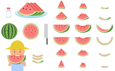 スイカ　イラスト