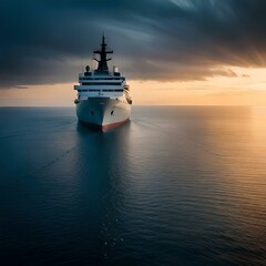 Fototapeta na wymiar cruise ship in the sea