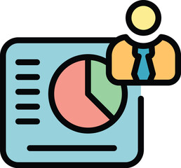 Voting statistic icon outline vector. Vote choice. Politician election color flat