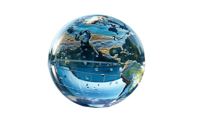 The Earth inside a glass ball Generative AI