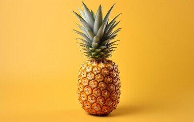 A realistic illustration of a single pineapple with a minimalist design, Generative Ai