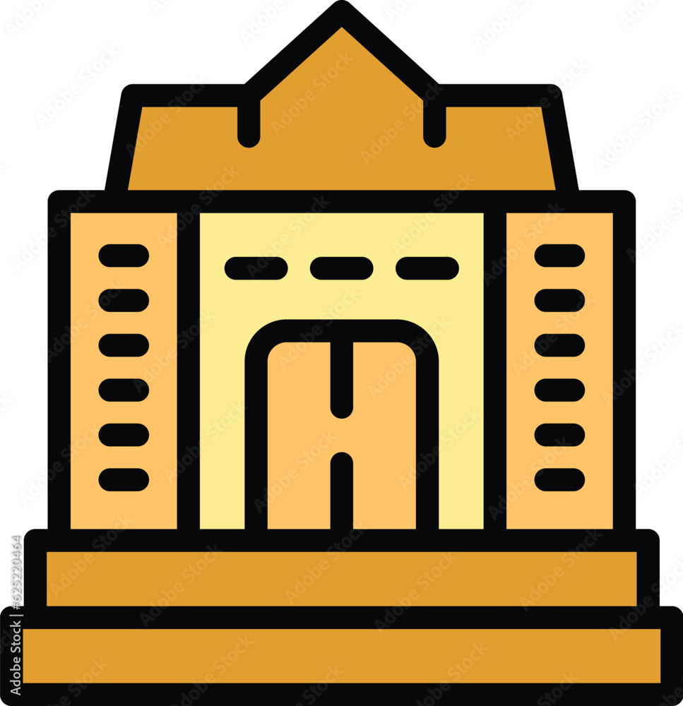 Poster Digital school icon outline vector. Learn online. Virtual class color flat