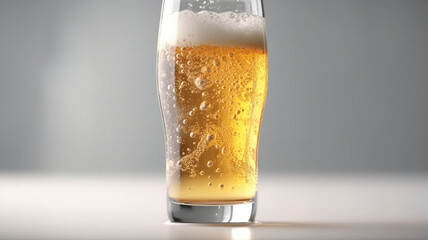 Beer in the Foaming Glass - Cerveja no Copo Espumando - obrazy, fototapety, plakaty