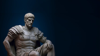 Fototapeta na wymiar Ancient Roman Emperor Statue Digital Render