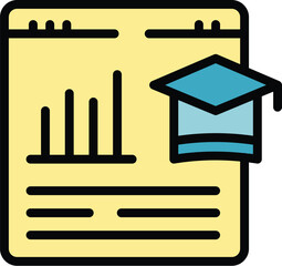 Web learning icon outline vector. Digital school. Student education color flat