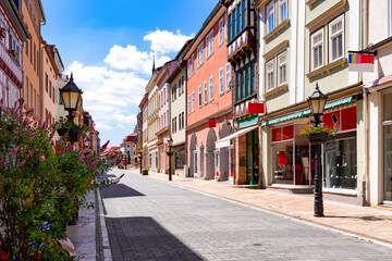 Cityscape of Mühlhausen on a sunny day in summer, Germany