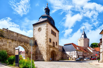Historical city wall in Mühlhausen , Thüringen - obrazy, fototapety, plakaty