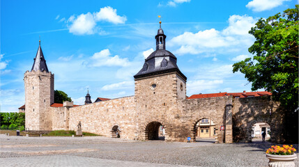 Historical city wall in Mühlhausen , Thüringen
