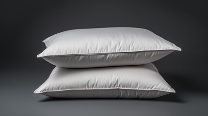 Very detailed photo of white pillows with light gray border in different sizes