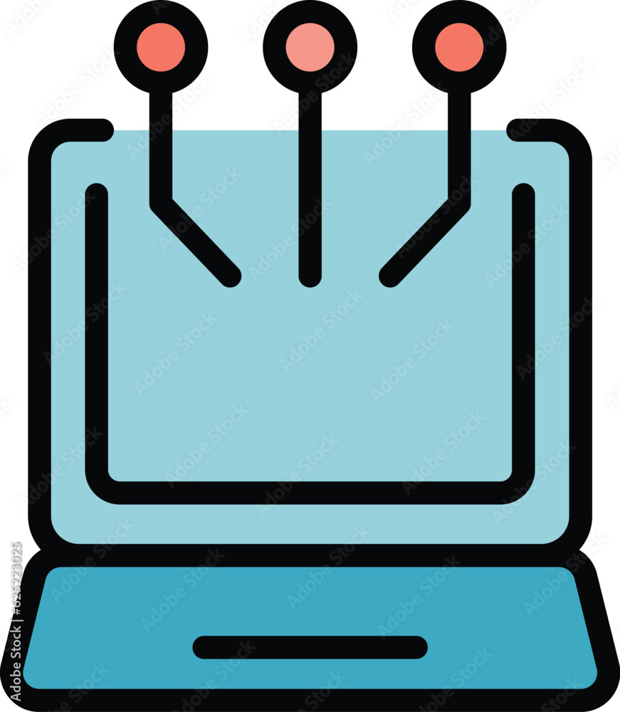 Poster learning software icon outline vector. video knowledge. digital platform color flat
