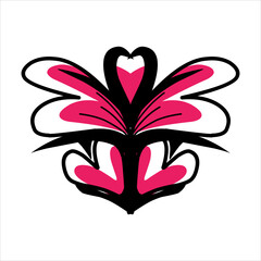 love ornament illustration, valentines day ornament, love icon design with attractive kha carving for valentines celebration