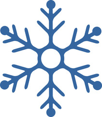 Blue geometric linear snowflake icon