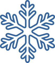 Blue geometric linear snowflake icon