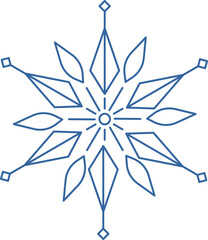Fototapeta premium Blue geometric linear snowflake icon