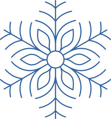 Blue geometric linear snowflake icon