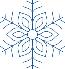 Blue geometric linear snowflake icon