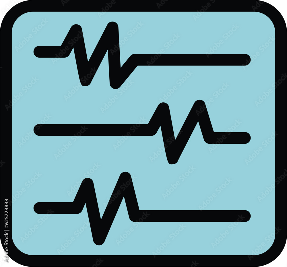 Wall mural Heart rate monitor icon outline vector. Cardiac beat. Medicine pulse color flat - Wall murals