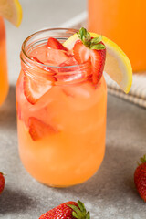 Cold Refreshing Strawberry Lemonade