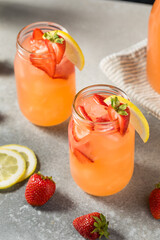 Cold Refreshing Strawberry Lemonade