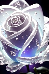 Fragile glass rose. Generative Ai illustration.