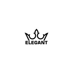 Elegant crown logo design template isolated on white background