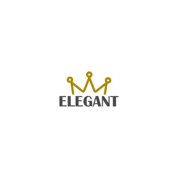 Elegant crown logo design template isolated on white background