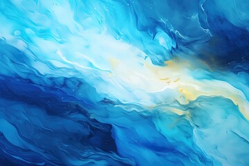 Abstract art blue paint background with liquid fluid grunge texture