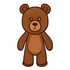 Cute Teddy: Brown Bear Cartoon - A Stuffed Toy Character Illustration, Perfect as a Gift