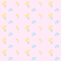 Daffodil and Forget me not