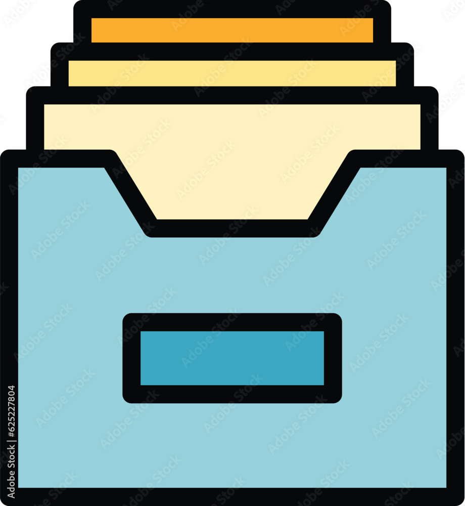 Poster file folder icon outline vector. portfolio document. computer paper color flat