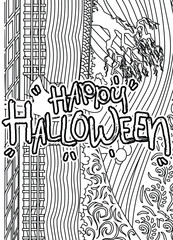  Happy Halloween. Halloween Coloring page, Halloween Quotes typography Coloring page design.