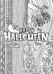  Happy Halloween. Halloween Coloring page, Halloween Quotes typography Coloring page design.
