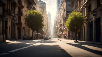 road to the city landscape . AI Generated.