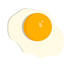 Vector illustration of Fried farm egg with orange yolk on white background isolate