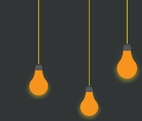 Naklejka premium Light Bulb On A Dark Blue Background