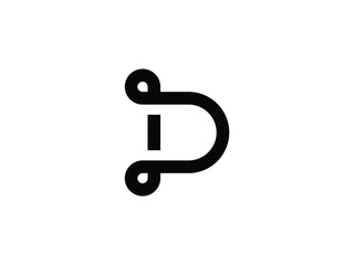 modern letter D monogram with line style logo design