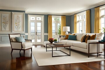 Accent colors that complement the chosen color palette and furniture pieces