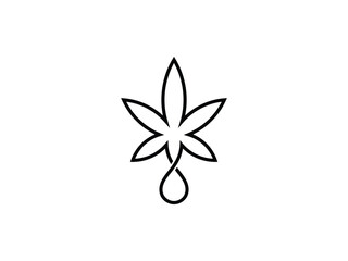 cannabis oil drop CBD logo design