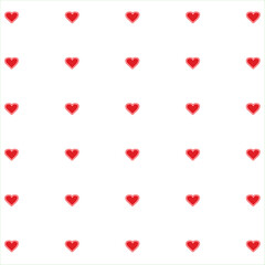 Hearts Patterns in red outline in red color on Which color background