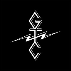 Initial G,T and C Design element for logo, poster, card, banner, emblem, t shirt. Vector illustration