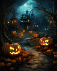 Halloween pumpkin path