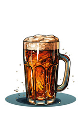 Beer mug in detained vector art