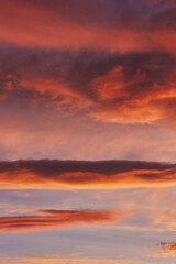 Beautiful Evening Sky. Golden clouds.