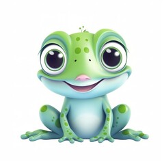 Cute Little Happy Frog Sublimation white background