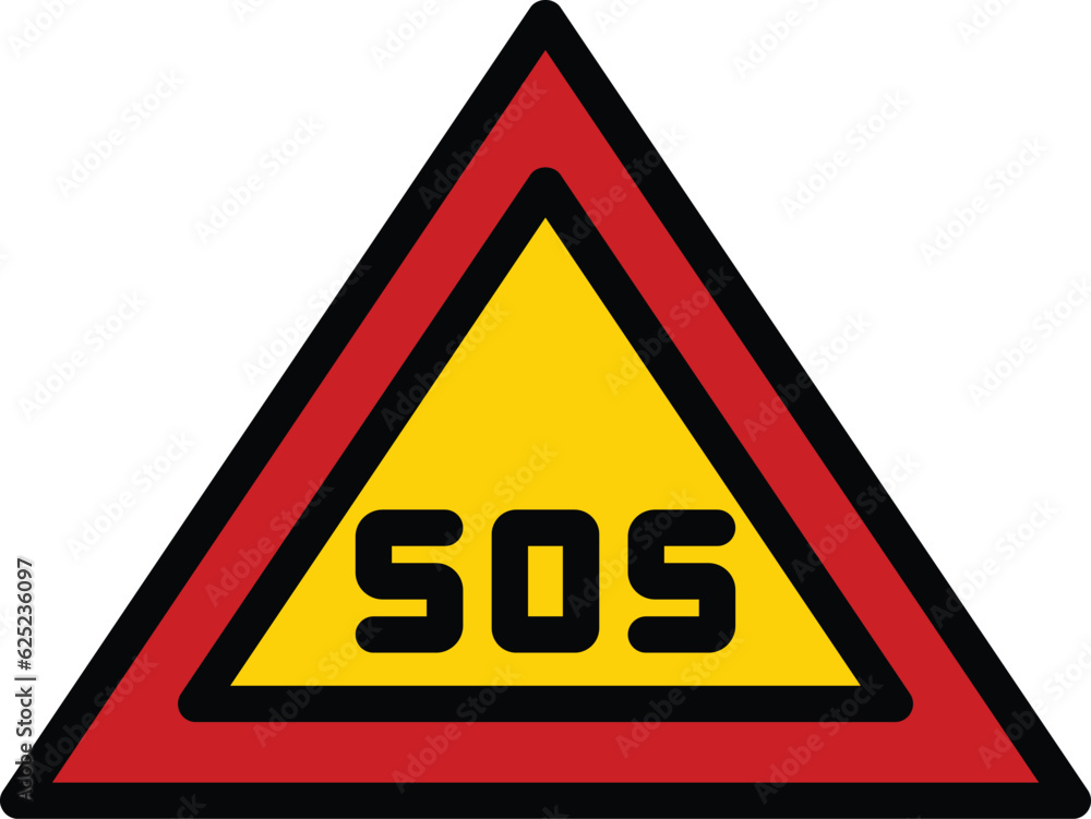 Poster emergency triangular icon outline vector. triangle sign. warning car color flat