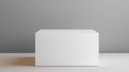 wide white box mockup in studio setting made with generative ai