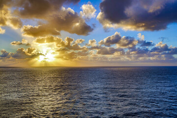 Naklejka na ściany i meble Beautiful sunset over the Gulf of Mexico