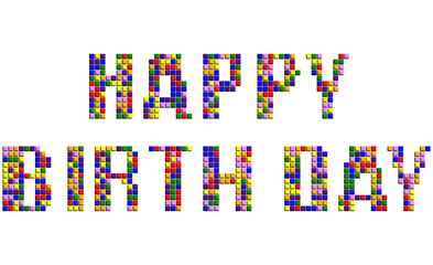 happy birthday tile art
