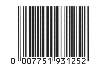Realistic barcode icon isolated on white, clipping path